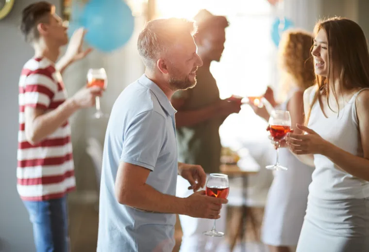 Guests mingling at a social event