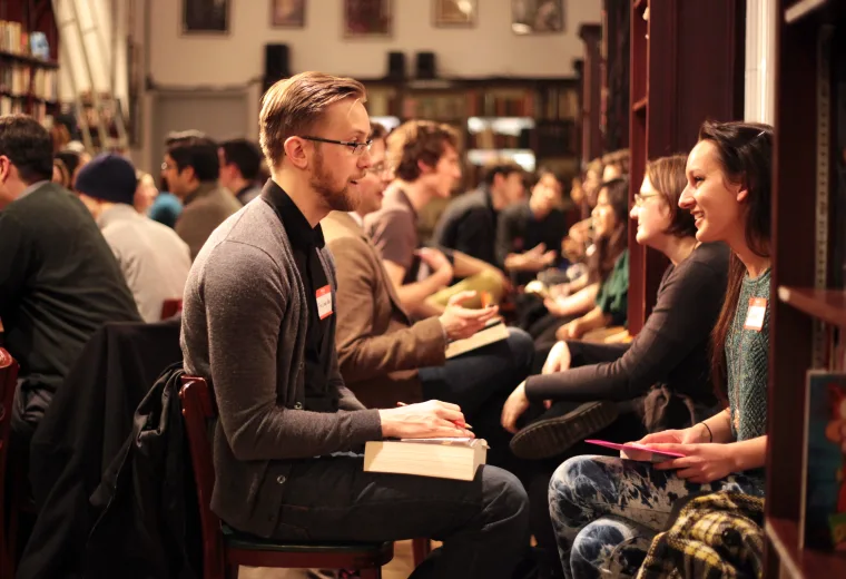 Guests meeting at a speed dating event